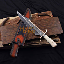 Load image into Gallery viewer, Copper Damascus Alamo Musso Bowie Knife