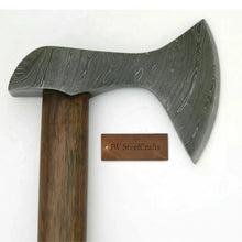 Load image into Gallery viewer, Custom Handmade Damascus Steel Burl Wood Axe Hatchet Tomahawk