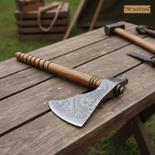 Load image into Gallery viewer, Beautiful handmade Damascus steel Smoking Axe "Unique Axe"Limited Edition