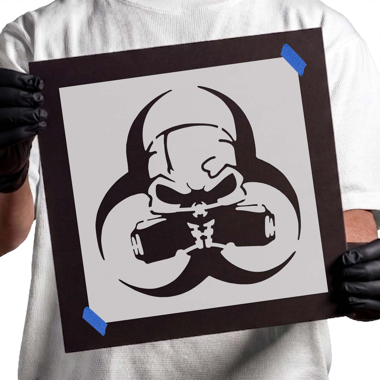 Biohazard Symbol Skull Mask Stencil – Texas Metal Makers
