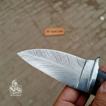 Load image into Gallery viewer, Skinner Knife, Feather Damascus Blade, Resin Handle, Fixed Blade Hunting Knife