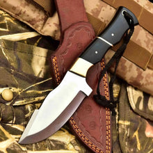 Load image into Gallery viewer, Handcrafted Stainless Steel Outdoor Knife with Black Resin Handle | JW SteelCrafts
