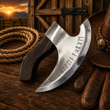 Load image into Gallery viewer, Authentic Viking Pizza Axe – Forged Steel Black Handle