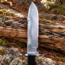 Load image into Gallery viewer, Hand Forged 5160 Spring Steel Bowie Knife with Black Micarta Handle