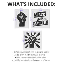 Load image into Gallery viewer, BLM Fist Stencil Set