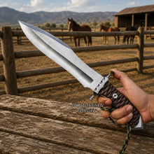 Load image into Gallery viewer, Bloodfang 16 inch Bowie Knife – D2 Steel, Rosewood Handle &amp; Leather Sheath