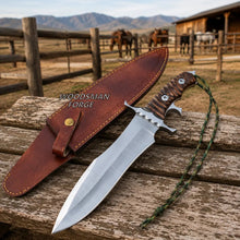 Load image into Gallery viewer, Bloodfang 16 inch Bowie Knife – D2 Steel, Rosewood Handle &amp; Leather Sheath