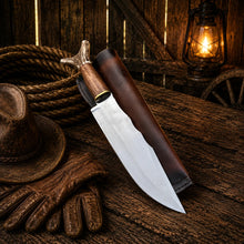 Load image into Gallery viewer, Bowie Knife Handmade | Frontier Inspired Antler Handle