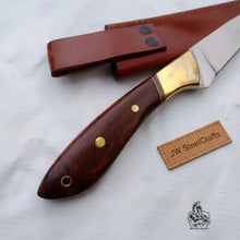 Load image into Gallery viewer, Handmade Full Tang Fillet Knife, 11 inch, Curved Blade, Rosewood Handle