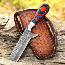 Load image into Gallery viewer, Damascus Bull Cutter Knife VG10 Cowboy Ranch Knife