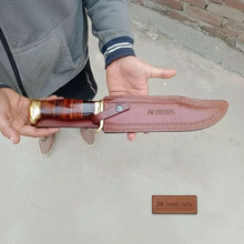 Load image into Gallery viewer, Handmade Sheffield Clip Point Bowie Knife with Damascus Steel Blade | JW SteelCrafts