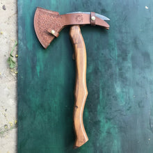 Load image into Gallery viewer, Camping Axe Damascus Steel 20 Inch Rosewood Handle with Leather Sheath