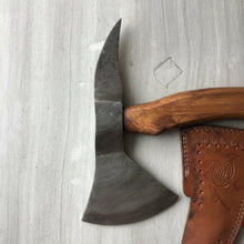 Load image into Gallery viewer, Camping Axe Damascus Steel 20 Inch Rosewood Handle with Leather Sheath