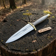Load image into Gallery viewer, Handmade Carbon Steel Dagger Knife with Mirror Polished Blade