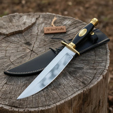 Load image into Gallery viewer, Classic American Clip Point Bowie Knife Fixed Blade 9 Inch Hunting Knife with Guard