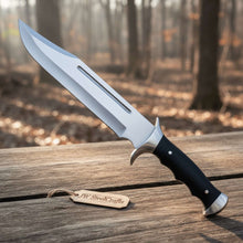 Load image into Gallery viewer, Clip Point Frontier Bowie Knife Polished Steel Blade S Guard Handmade by JW SteelCrafts