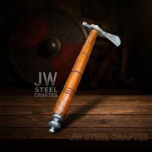 Load image into Gallery viewer, Collectible Artisan Pipe Axe in Damascus Steel with Hardwood Handle