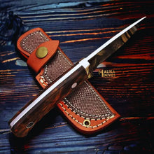 Load image into Gallery viewer, Compact D2 Hunting Knife Rosewood Handle SS Guard