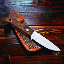 Load image into Gallery viewer, Compact D2 Hunting Knife Rosewood Handle SS Guard