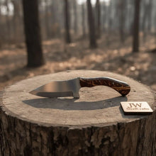 Load image into Gallery viewer, Stainless Steel Sheepsfoot Outdoor Knife — Brown Orange Swirl Resin Handle