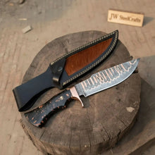 Load image into Gallery viewer, Custom Handmade Copper Damascus Sub-Hilt Fighter Bowie with Resin Handle