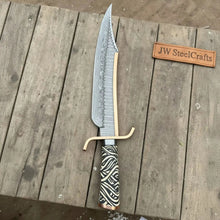 Load image into Gallery viewer, Copper Damascus Sub-Hilt Fighter Bowie Handmade 17-Inch Collector Display Knife