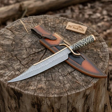 Load image into Gallery viewer, Copper Damascus Sub-Hilt Fighter Bowie Handmade 17-Inch Collector Display Knife