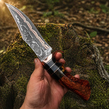 Load image into Gallery viewer, Copper Damascus Bowie Knife Handmade Copper Guard