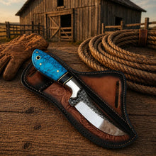 Load image into Gallery viewer, Cowboy Belt Knife – Rasp Tool Steel &amp; Turquoise Handle