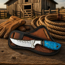 Load image into Gallery viewer, Cowboy Belt Knife – Rasp Tool Steel &amp; Turquoise Handle
