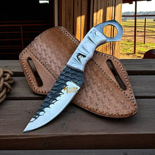 Load image into Gallery viewer, Handmade Cowboy Knife | Forged D2 Steel Blade with Resin Handle &amp; Pancake Sheath – Ranch &amp; Western Style