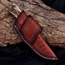 Load image into Gallery viewer, Cowboy Knife D2 Steel 5mm Antler Turquoise Handle