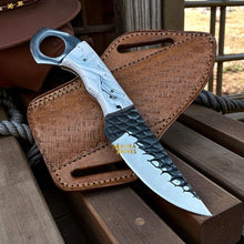 Load image into Gallery viewer, Handmade Cowboy Knife | Forged D2 Steel Blade with Resin Handle &amp; Pancake Sheath – Ranch &amp; Western Style