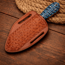 Load image into Gallery viewer, Cowboy Knife Damascus Steel Bullcutter with Pancake Sheath