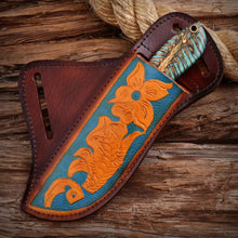 Load image into Gallery viewer, Cowboy Hunting Knife Rasp Steel Pinecone Handle