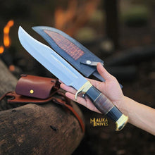 Load image into Gallery viewer, Dundee Bowie Knife D2 Carbon Steel with Bull Horn