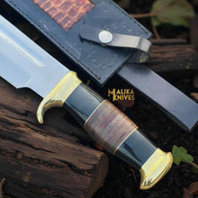 Load image into Gallery viewer, Dundee Bowie Knife D2 Carbon Steel with Bull Horn