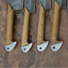 Load image into Gallery viewer, Damascus Kitchen Knife Set of 4 - Hand-Forged Full Tang Blades