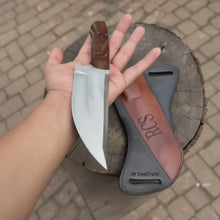 Load image into Gallery viewer, Custom Engraved Stainless Steel Outdoor Knife with Walnut Handle | JW SteelCrafts