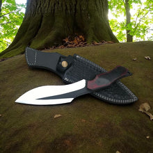 Load image into Gallery viewer, Bushcraft Knife – 5 mm Blade &amp; Red Micarta Handle