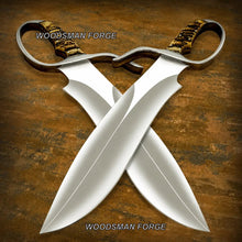 Load image into Gallery viewer, Handmade D2 Steel Sasquatch Bowie Knife with Ram Horn Handle &amp; Sheath | WOODSMAN FORGE
