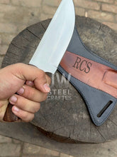 Load image into Gallery viewer, Custom Engraved Stainless Steel Outdoor Knife with Walnut Handle | JW SteelCrafts