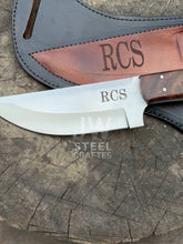 Load image into Gallery viewer, Custom Engraved Stainless Steel Outdoor Knife with Walnut Handle | JW SteelCrafts