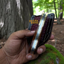 Load image into Gallery viewer, Hand-Engraved Damascus Steel Folding Knife – Custom EDC with Engraved Wood Handle-8010