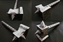 Load image into Gallery viewer, custom hand made Damascus steel hammer DK-0081