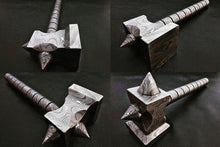 Load image into Gallery viewer, custom hand made Damascus steel hammer DK-0081