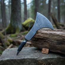Load image into Gallery viewer, Custom Handmade Damascus Steel Tomhawk  Viking Axe Head 10" long