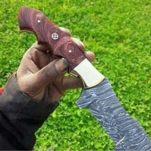 Load image into Gallery viewer, Custom Handmade Damascus Steel Tracker Knife / Hunting Knife DK-0129