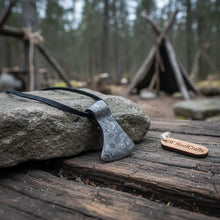 Load image into Gallery viewer, Custom Handmade Damascus Steel Viking Axe Pendant / Perfect gift DE-0011