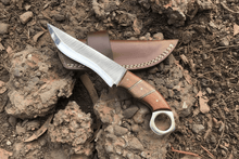 Load image into Gallery viewer, Custom Handmade Stainless Steel hunting knife  leather sheath BM-0096